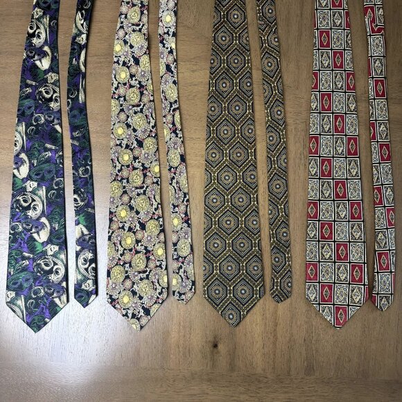 Bundle Silk Ties Lot of 4 Patterned Neckties Multicolor Geometric Artistic Style - Picture 4 of 8